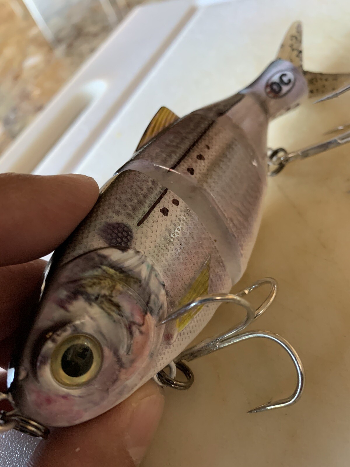 Pogie Lure SHAD Menhaden 2.30 oz. Orig. OC Swimbait White Bait 🔥BASS/Striper