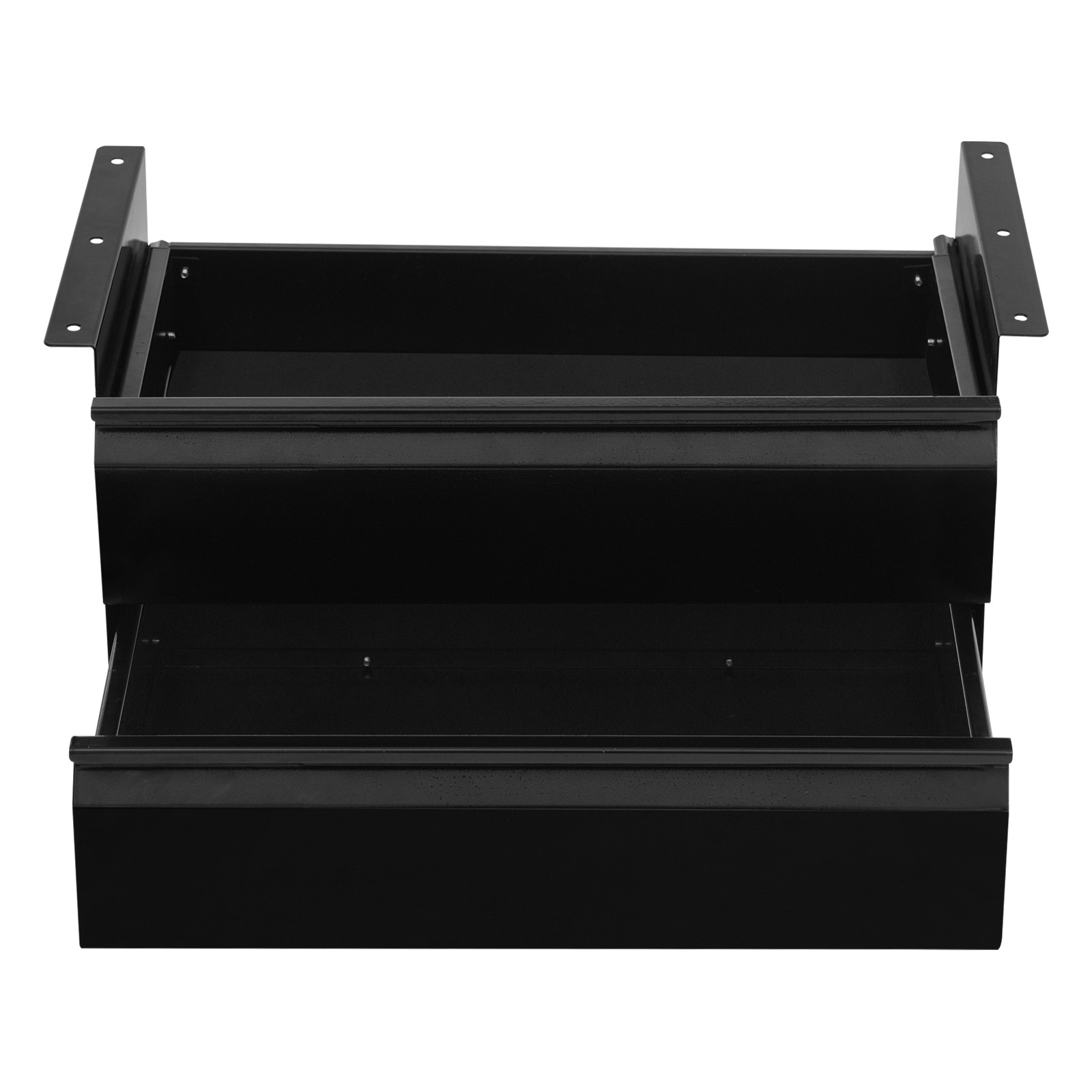 Black Dual Level 16" Pull Out Under Desk Storage Drawer Set