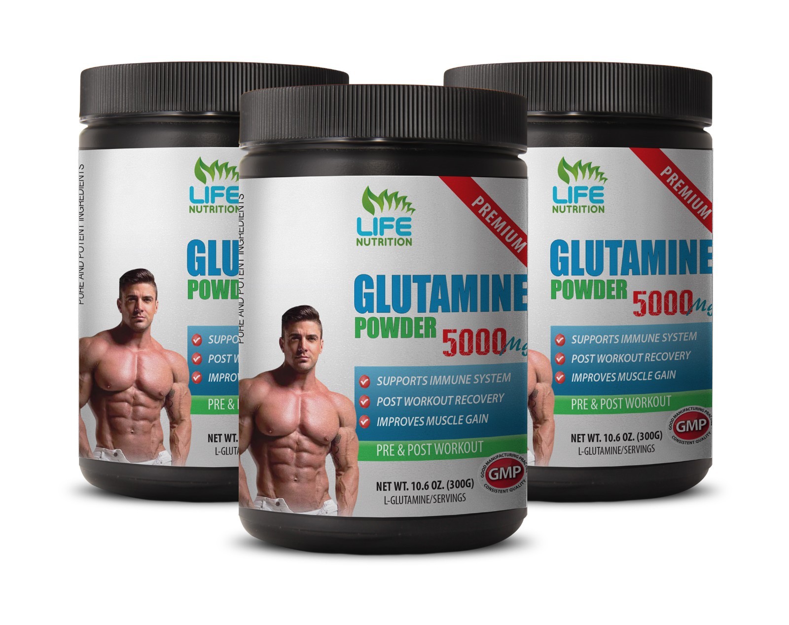 glutamine supplement - Glutamine Powder 5000mg 180 Servings - muscle gain 3B