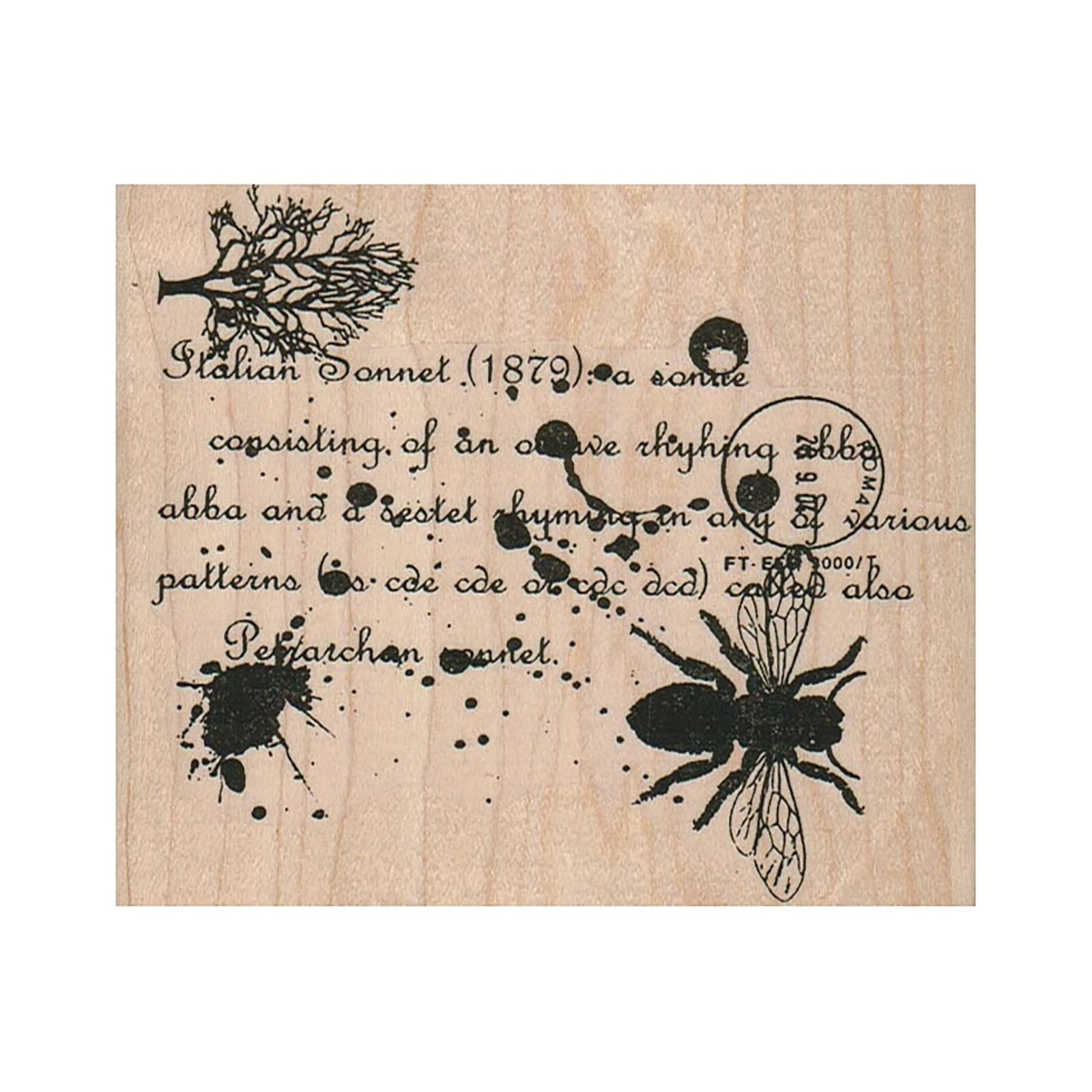 Mounted Rubber Stamp, Italian Sonnet Collage, Collage, Mixed Media, Background