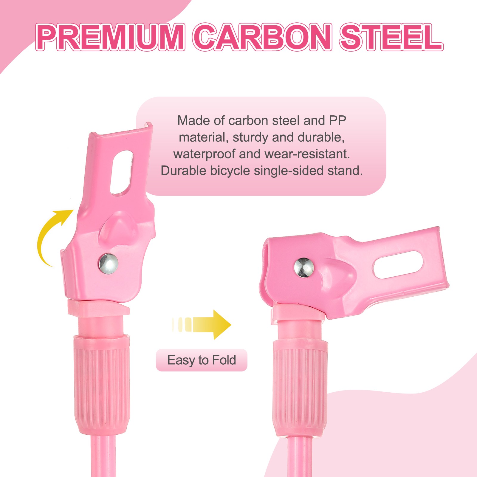 Bike Kickstand for 20 inch Wheel Rear Mount Stand with Screw Washer, Pink