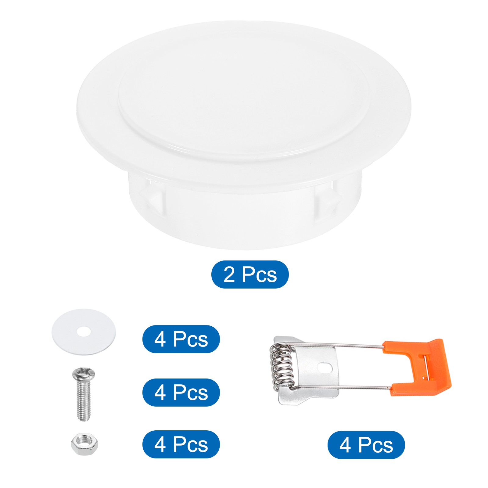 2Pack 4.5" Spring Ceiling Cover Plate Suitable for 3.5-4.1" Round Hole, White