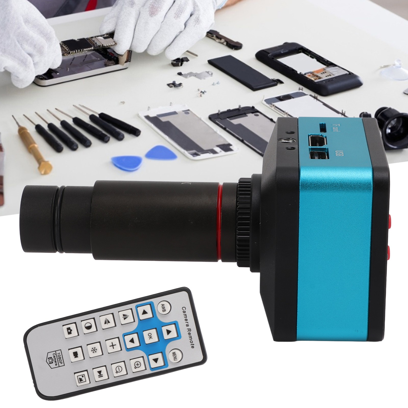 4K 12MP 60FPS Industrial Microscope Camera With 0.5X Lens