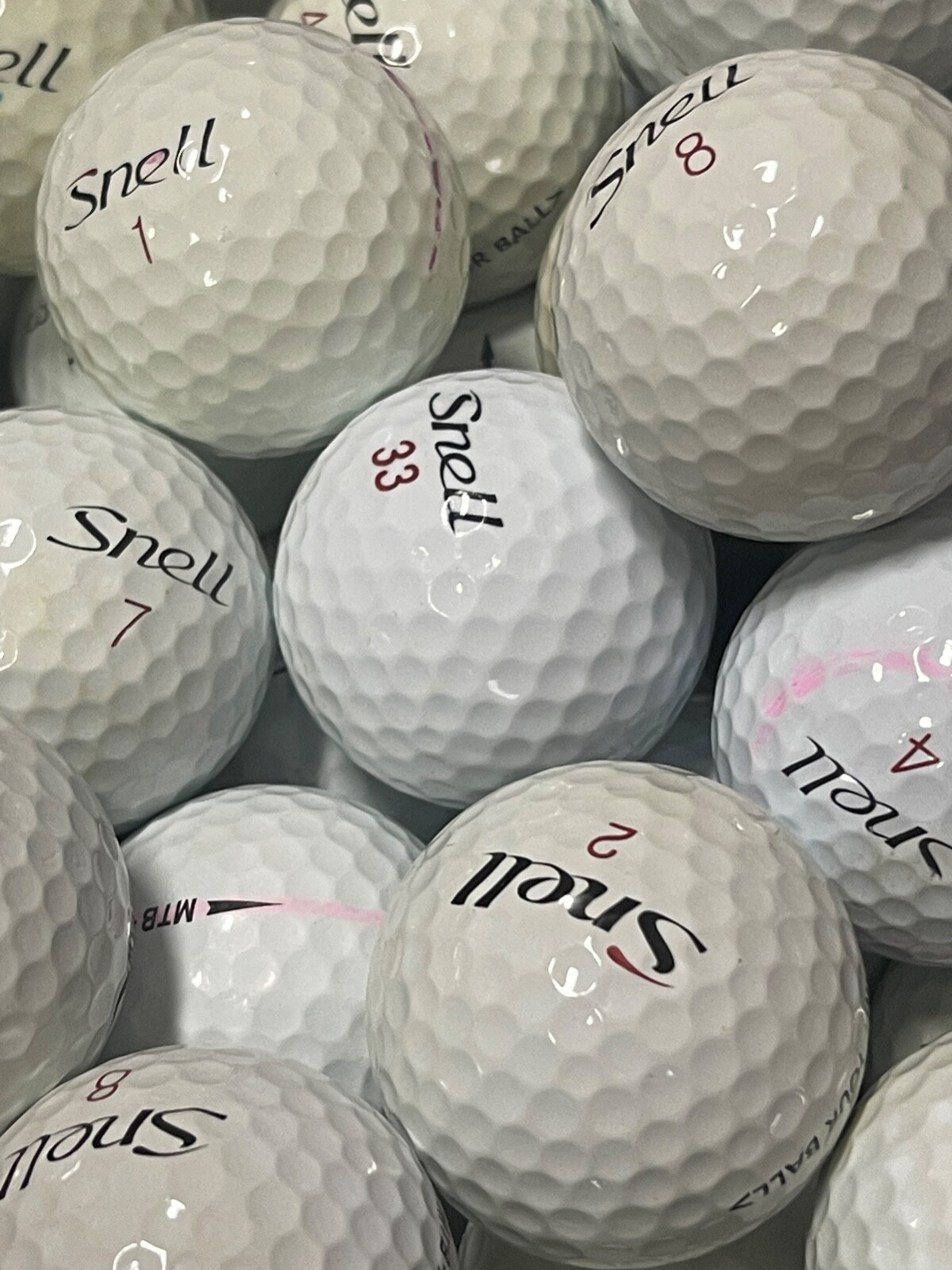 100 Snell Mix White Used Golf Balls - 2A Shag AA Hit-A-Way Grade