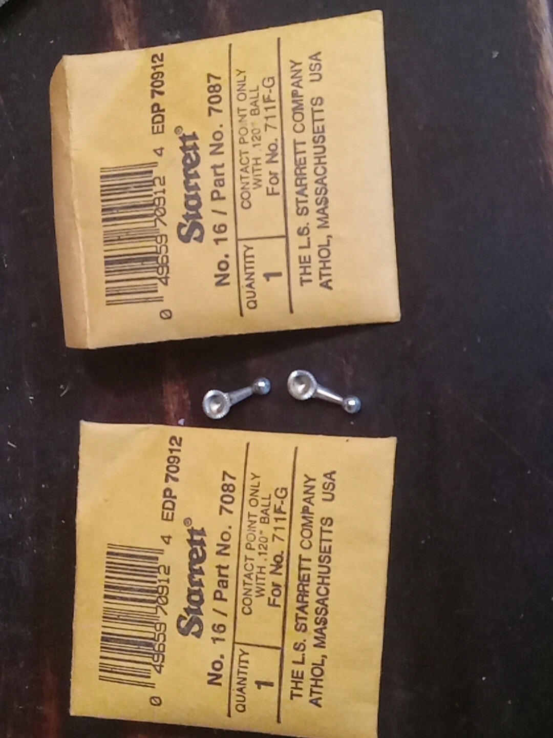 Starrett Contact Point No 16 Part No 7087 fits no 711F-G lot of 2