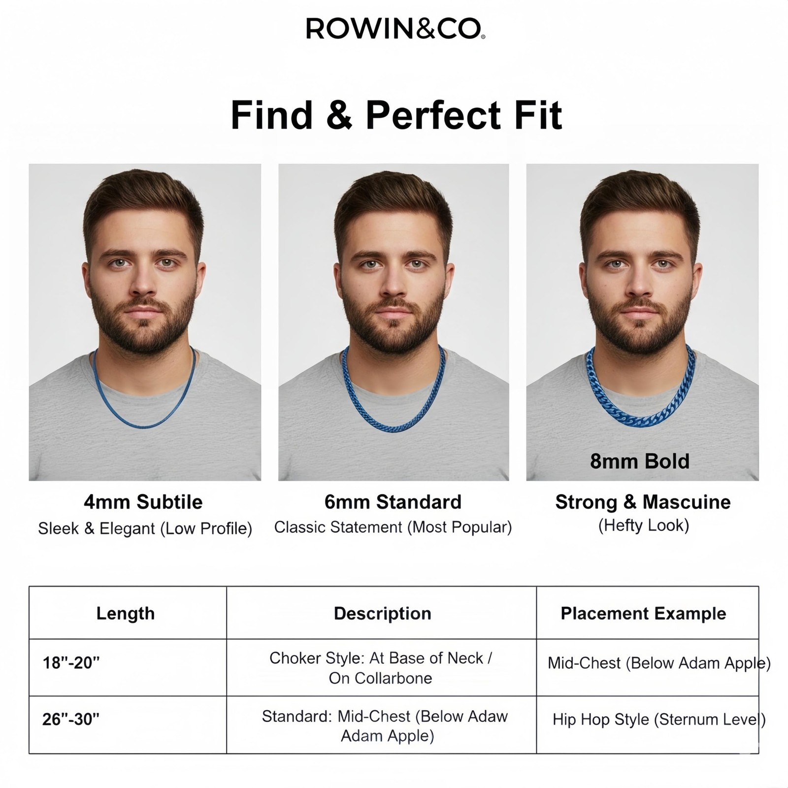 ROWIN&CO 4mm/6mm/8mm Chunky 𝐁𝐲𝐳𝐚𝐧⻑