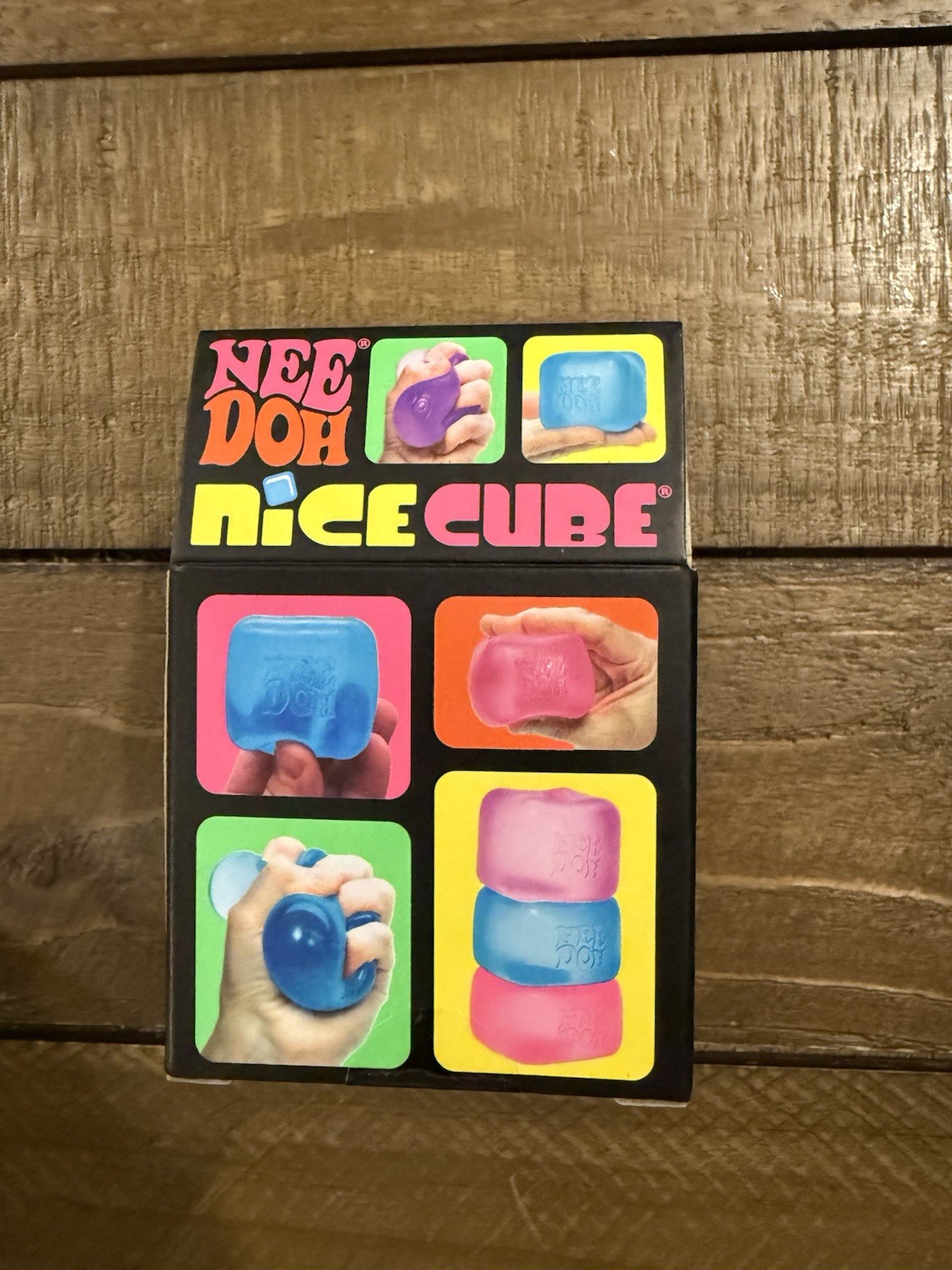 Nee Doh Nice Cube Schylling Super Solid BLUE Squish Toys- SET OF 3