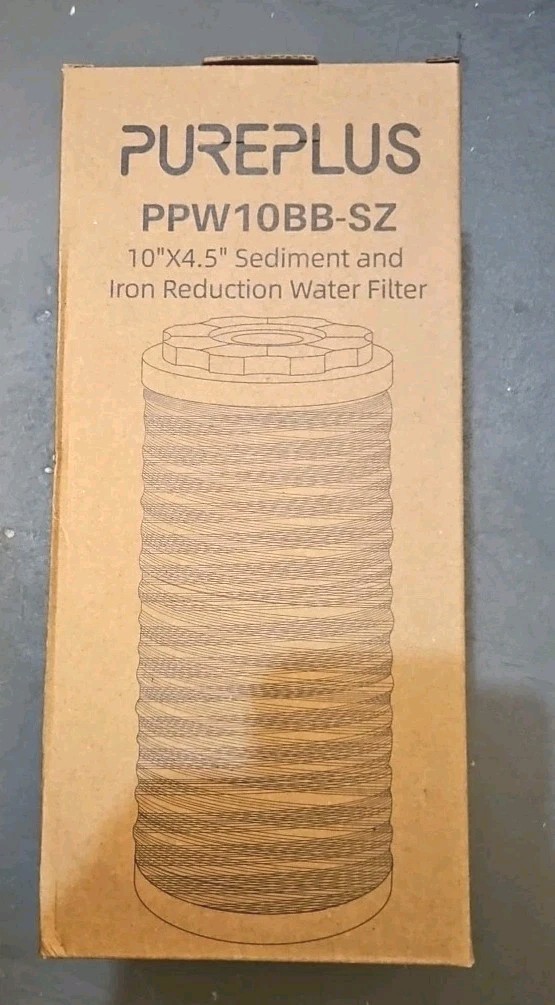 PUREPLUS 10"×4.5" String Wound Sediment Filter Compound With Iron Reducing