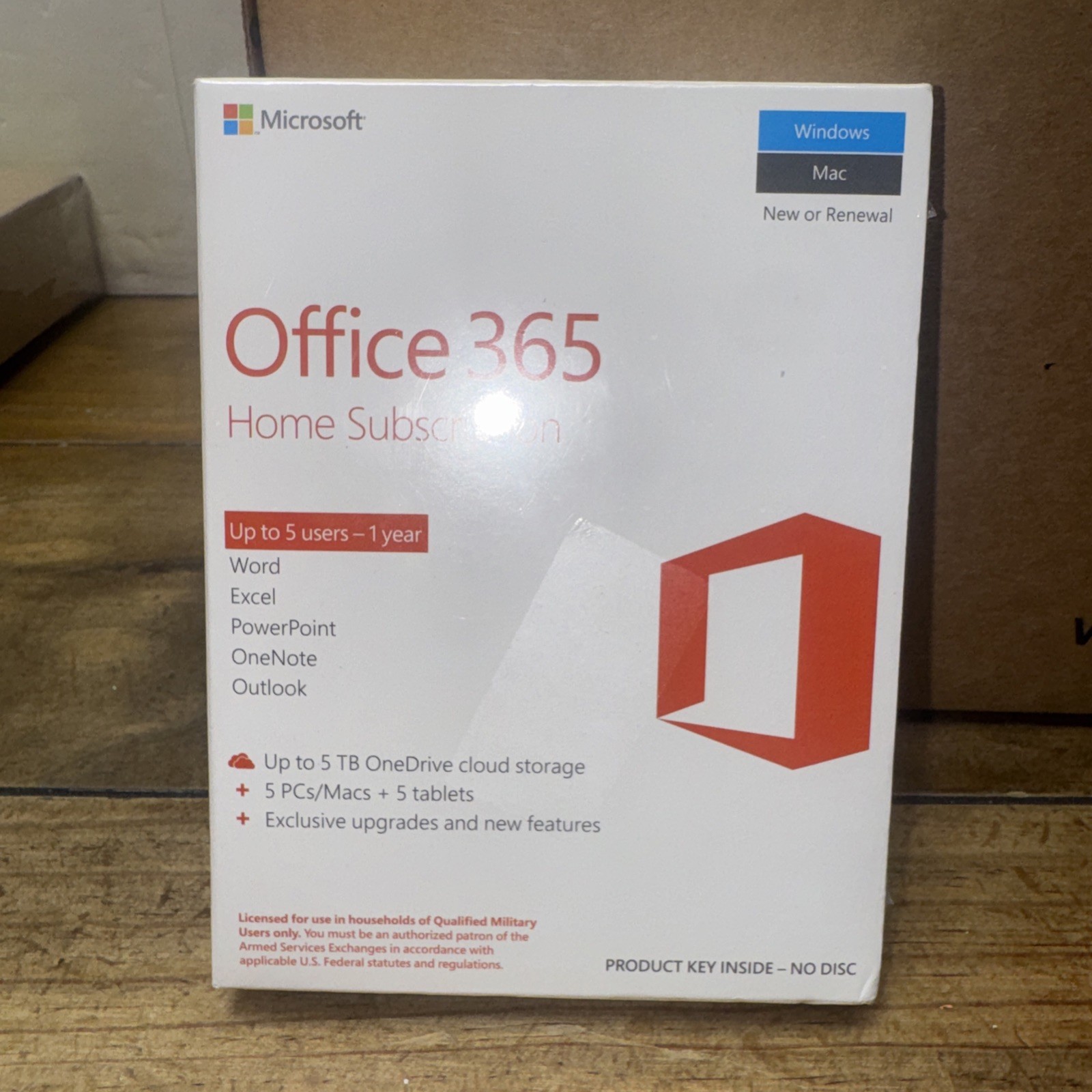 Microsoft Office 365 Family Home 5 Person 12 Month Home Military P2