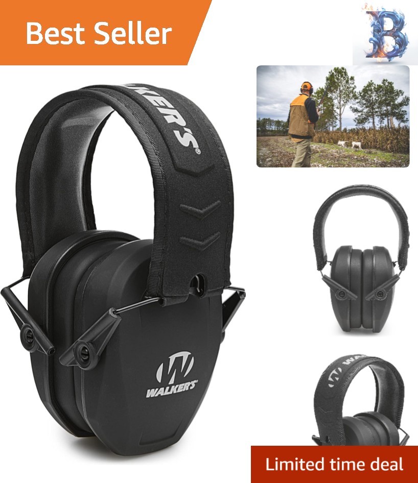 Adjustable Razor Slim Passive Earmuff - All-Day Comfort with Collapsible Design
