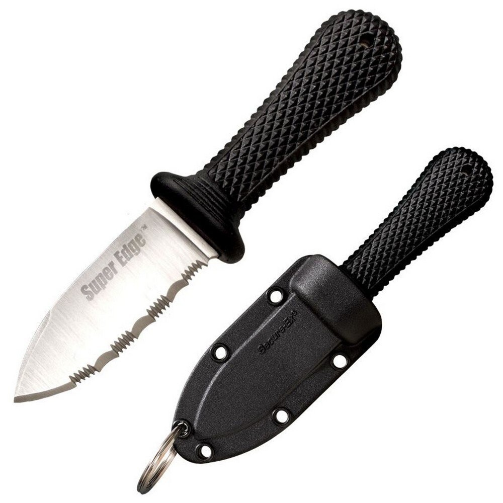 Cold Steel Super Edge Rubber Serrated Secure-Ex Sheath Fixed Blade Knife - 42SS