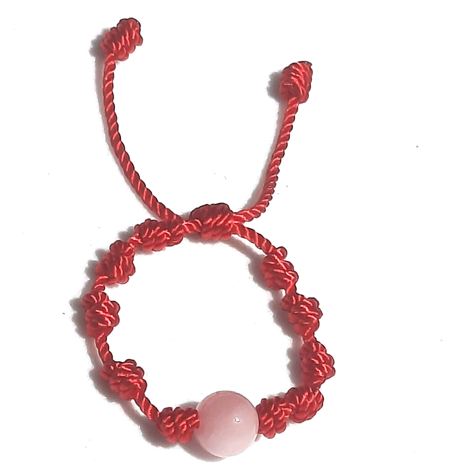 10 Knots Rose Quartz Baby bracelet for protection in Red string