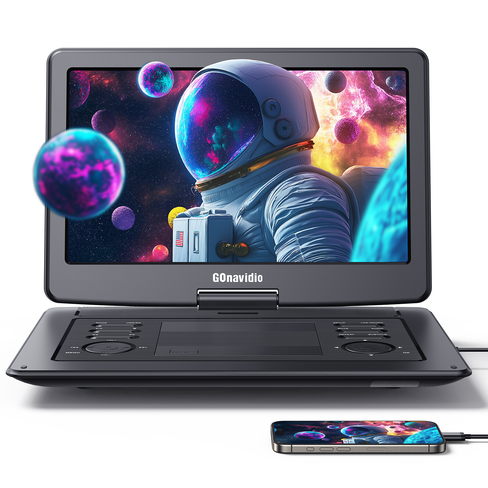 19" Full HD Portable DVD Player with 16" Screen HDMI Region Free USB Battery AV