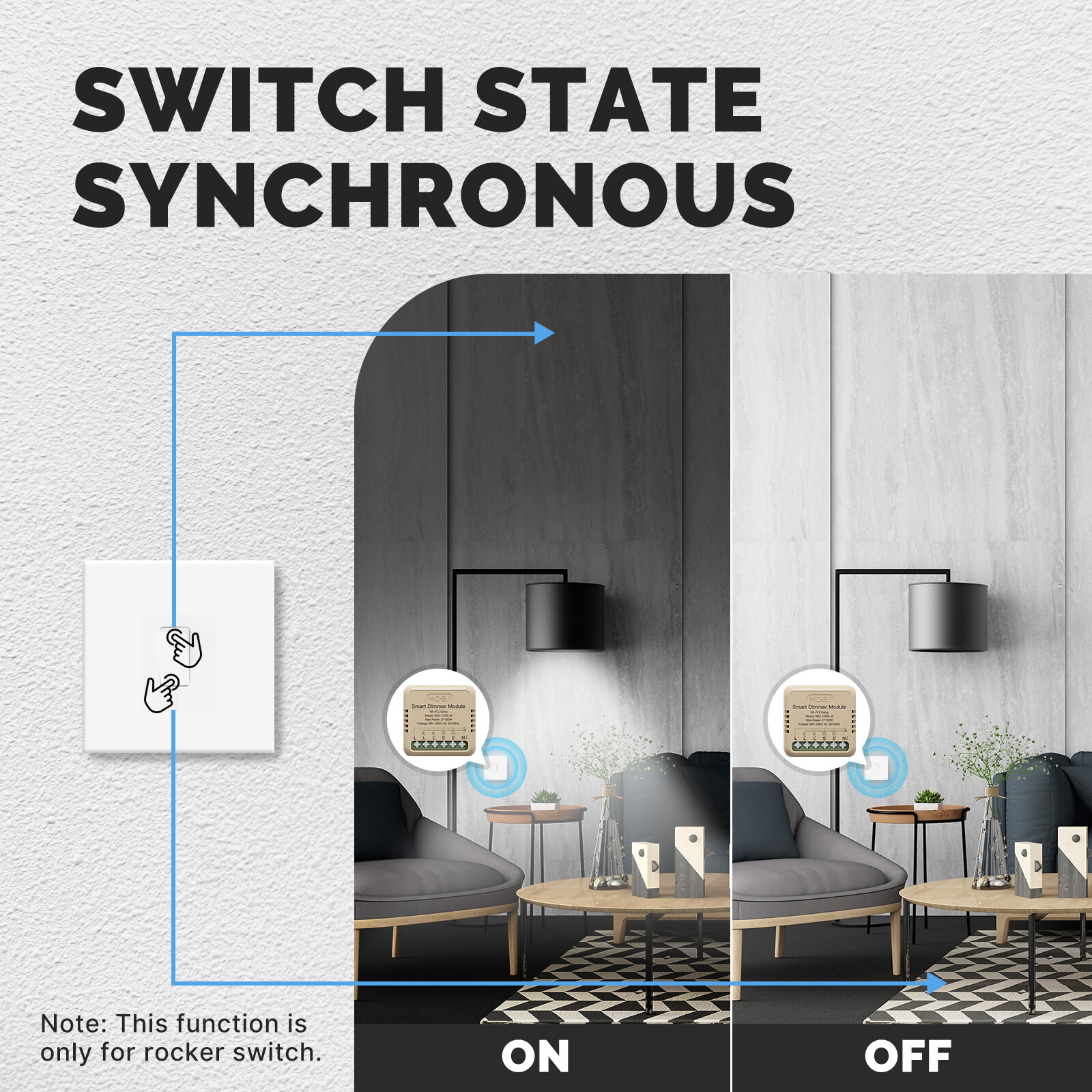 MOES WiFi Smart Mini Light Dimmer Switch Module 3-Way Alexa Google APP