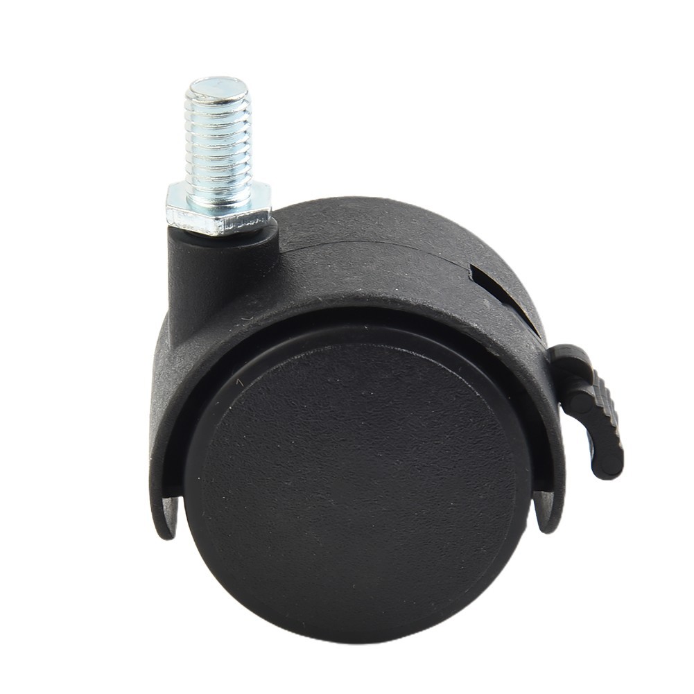 Office Chair Swivel Caster Wheels Double Plastic Rollers with Threaded Rod