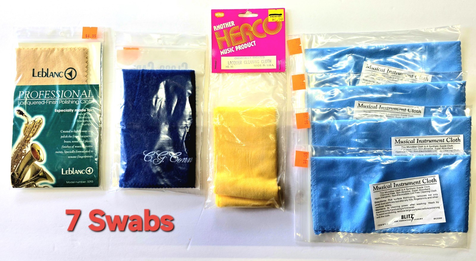 Swabs, Variety for Musical Instruments, Group of 7