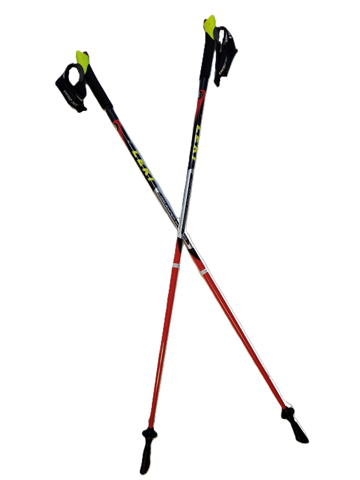 LEKI Nordic Walking Speed Pacer Vario T2 HM Super Carbon Poles 110cm Red