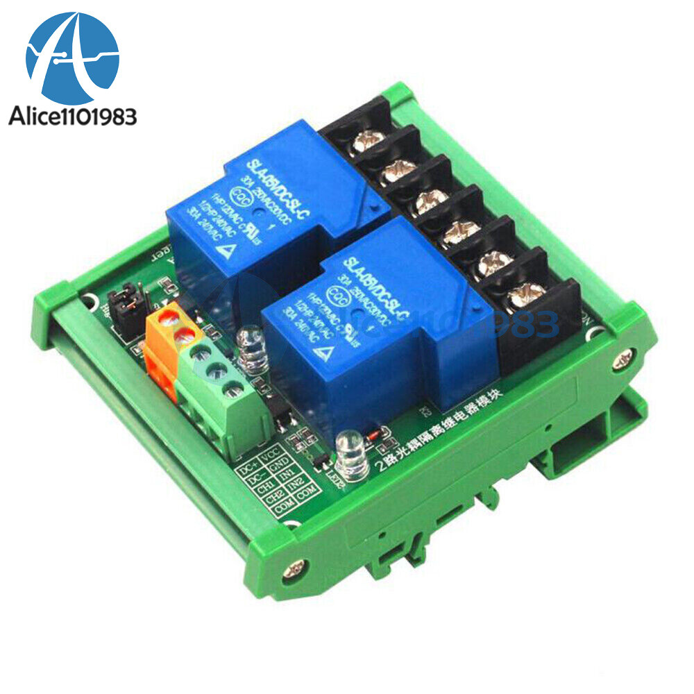 1/2CH 30A Relay Module Board Optocoupler Isolation High Low Trigger 5V 12V 24V