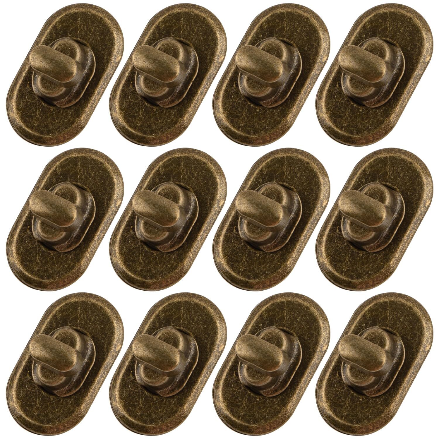 12 Pack Turn Lock Clasp Meal Bag Purse Closure Twist Lock Fasteners for Handbag