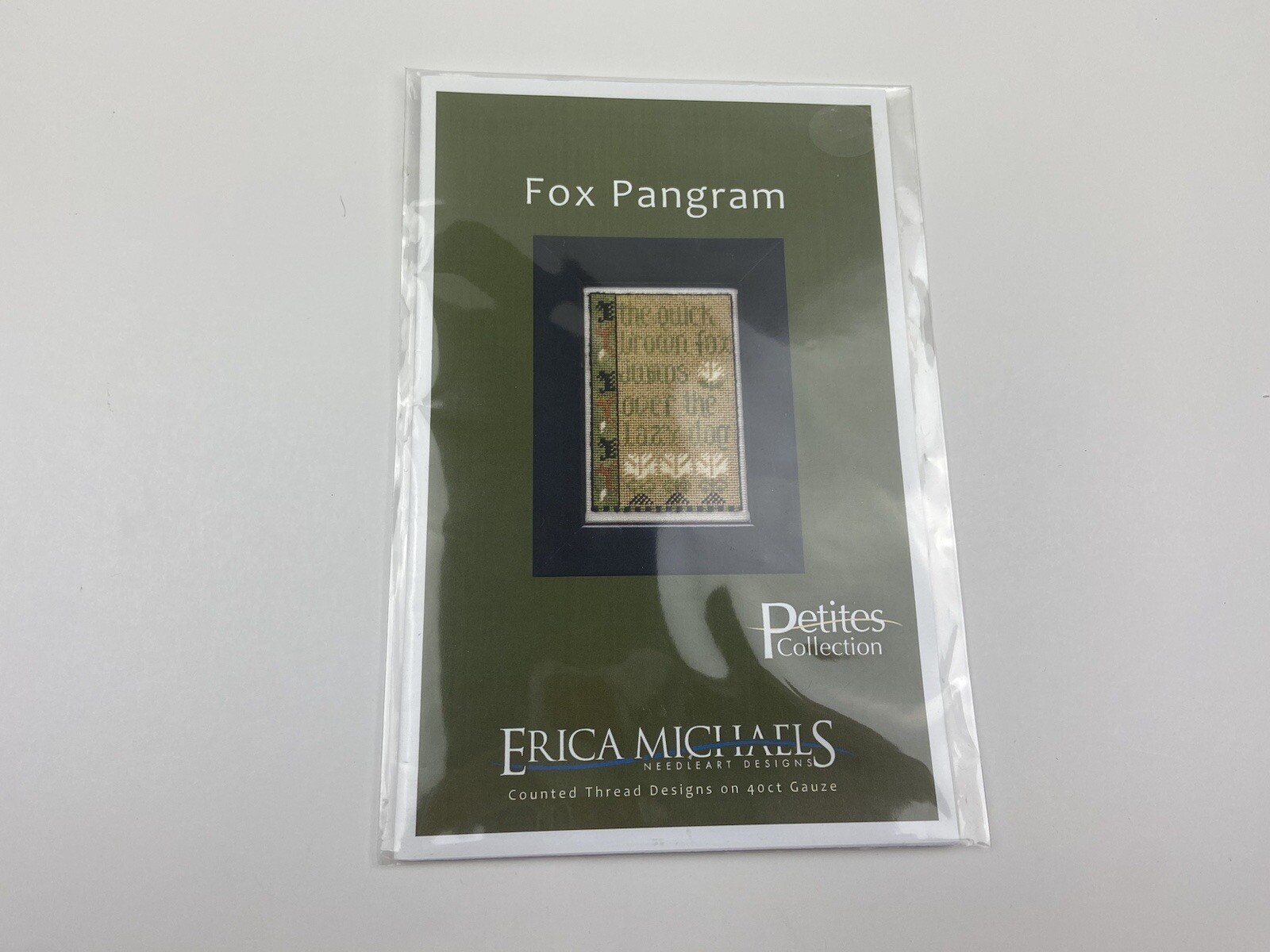 Erica Michaels Fox Pangram Needlepoint Pattern Stitched On Silk Gauze Petite