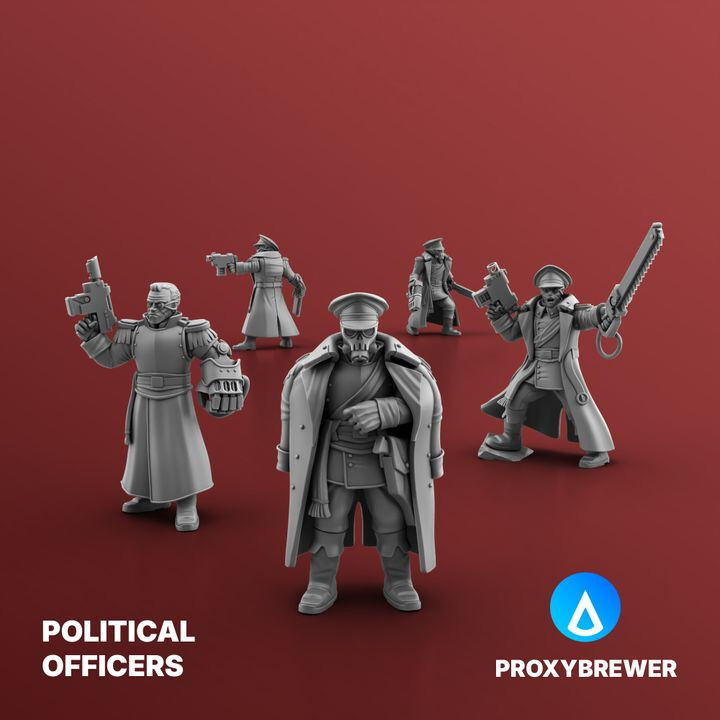Political Officers Tabletop 28mm Sci-Fi Grimdark Guard Comissar