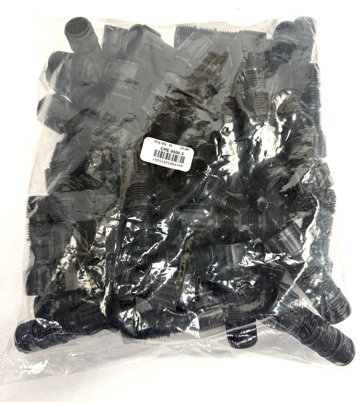 Bag Of 50, NDS, CRE-0500-3, 1/2" x 3" Cut-Off Riser Extension, Black FIPT x MIPT