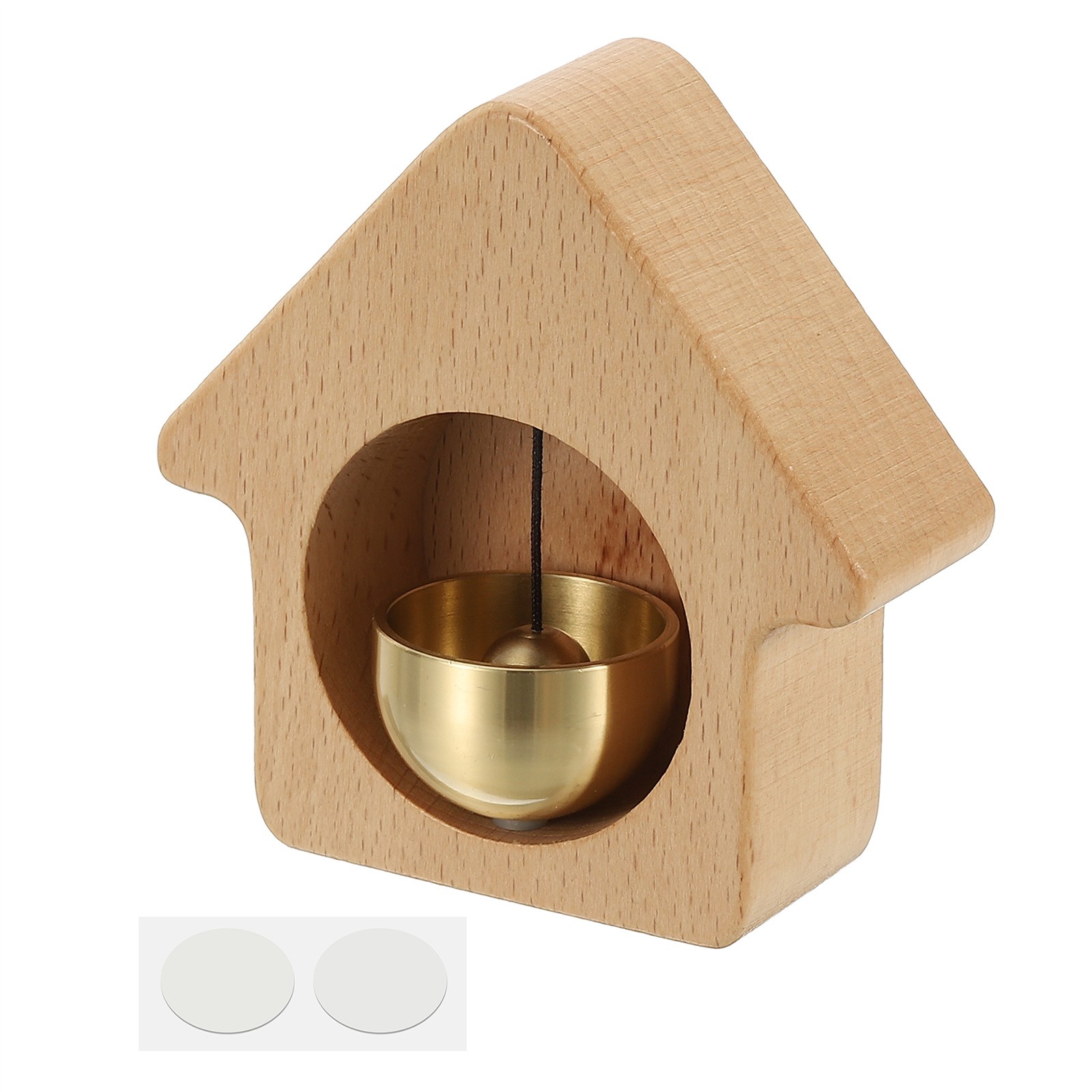 1 Set Shopkeepers Bell, Wood Door Chime Hanging Door Bell, Beige, House