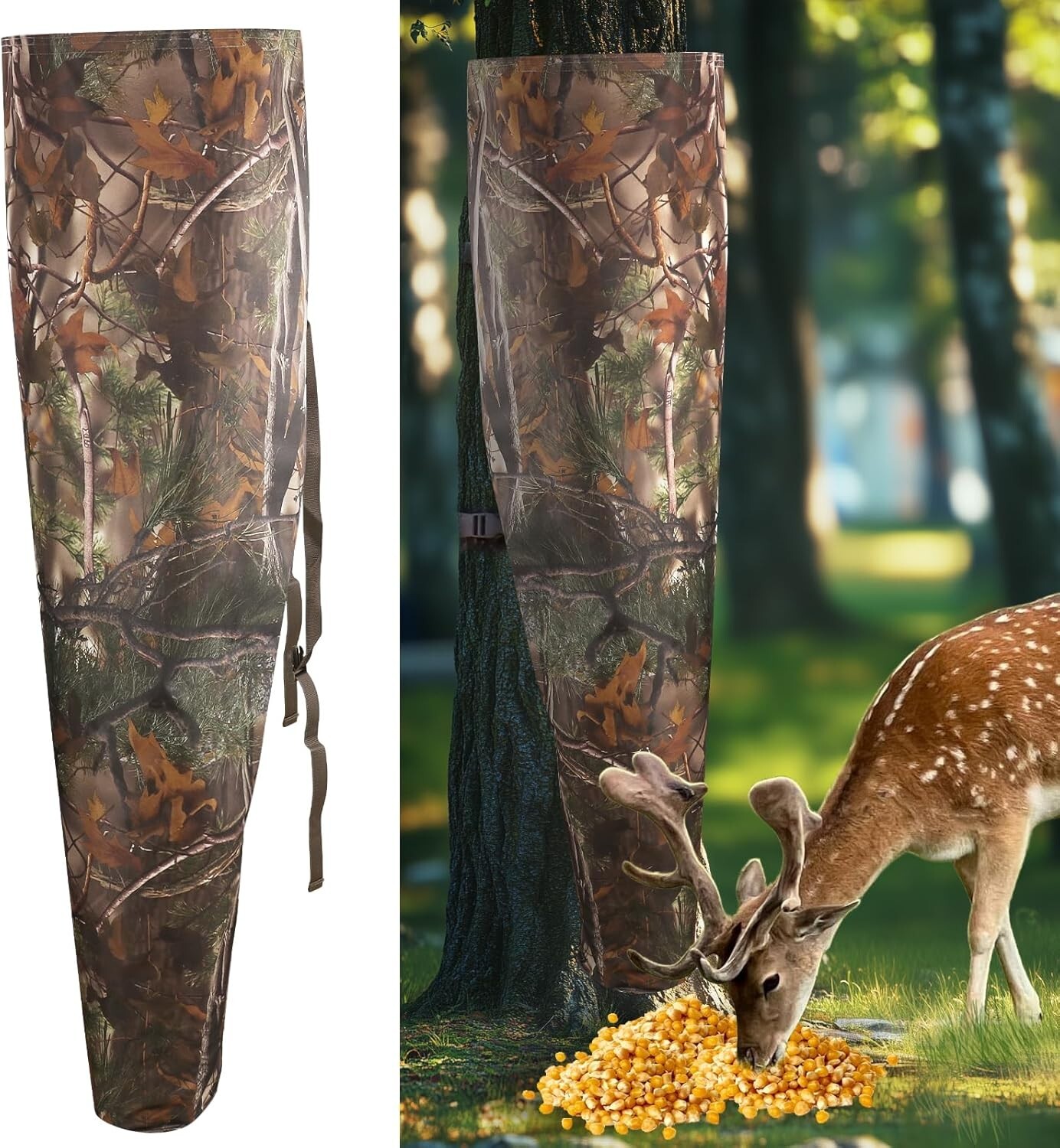 Deer Feeder with Adjustable Strap Deer Corn Feeder Bag Camo Gravity Bag Feeder