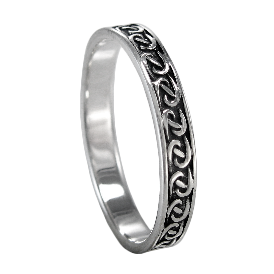 Narrow Sterling Silver Braided Celtic Knot Band Ring sz 4-15 SS Irish Jewelry