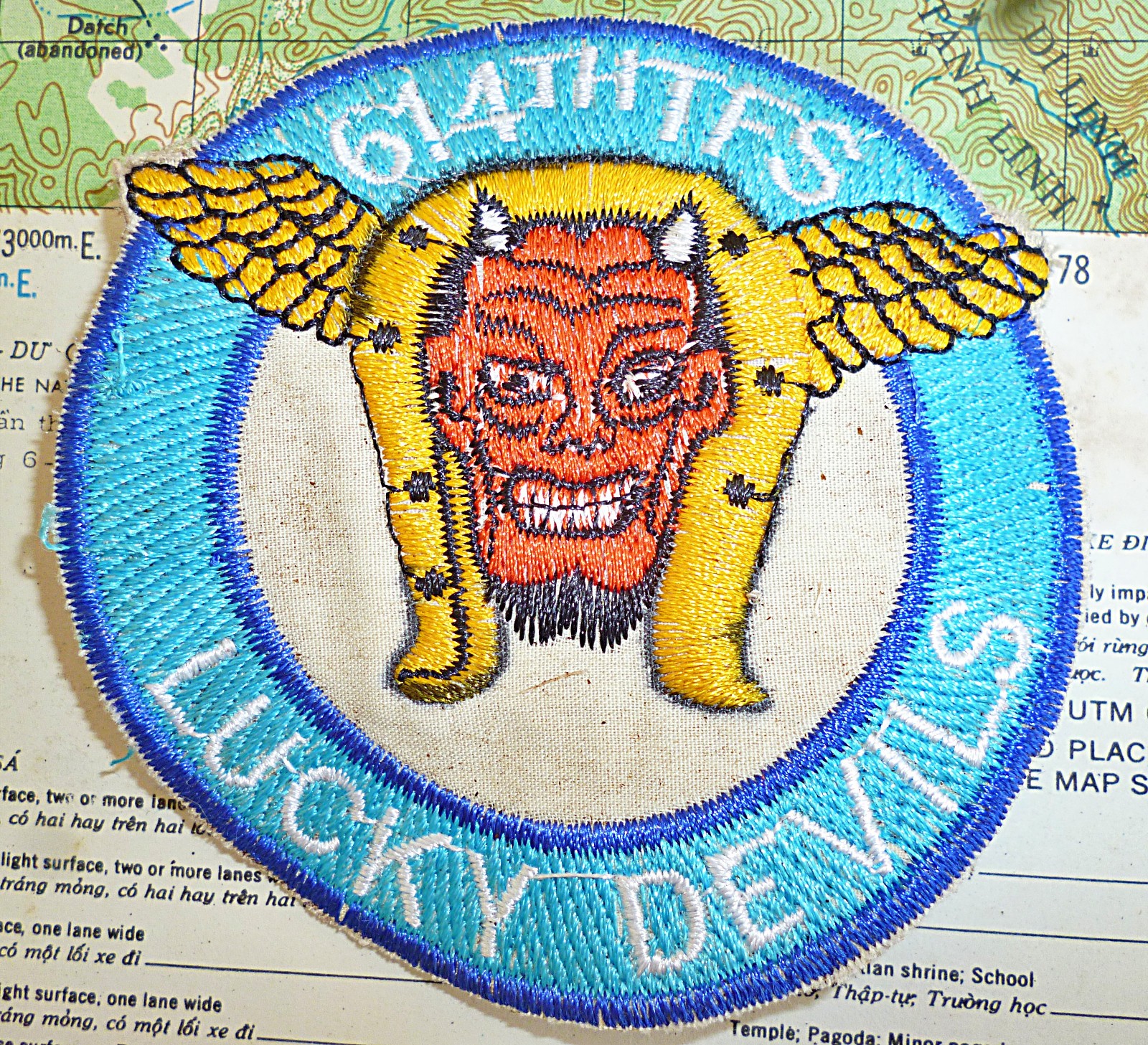 Patch - The Lucky Devils - USAF - 614th Tactical Fighter Squadron - Vietnam War