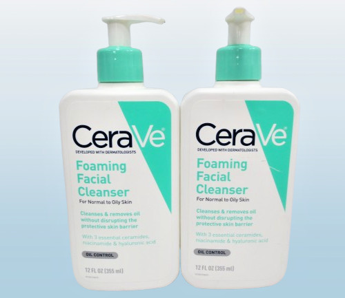 CERAVE FOAMING FACIAL CLEANSER FOR NORMAL TO OILY SKIN 12 OZ LOT OF 2