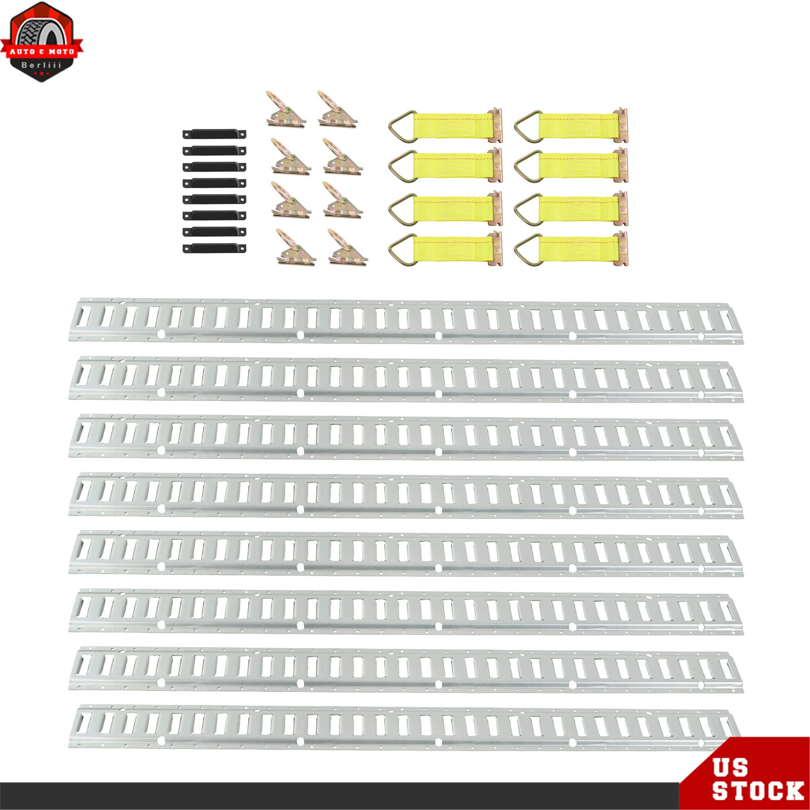 Fit For E Track Tie Down Rail Kit 5' E Track Rails Enclosed Cargo Trailer 32 PCS