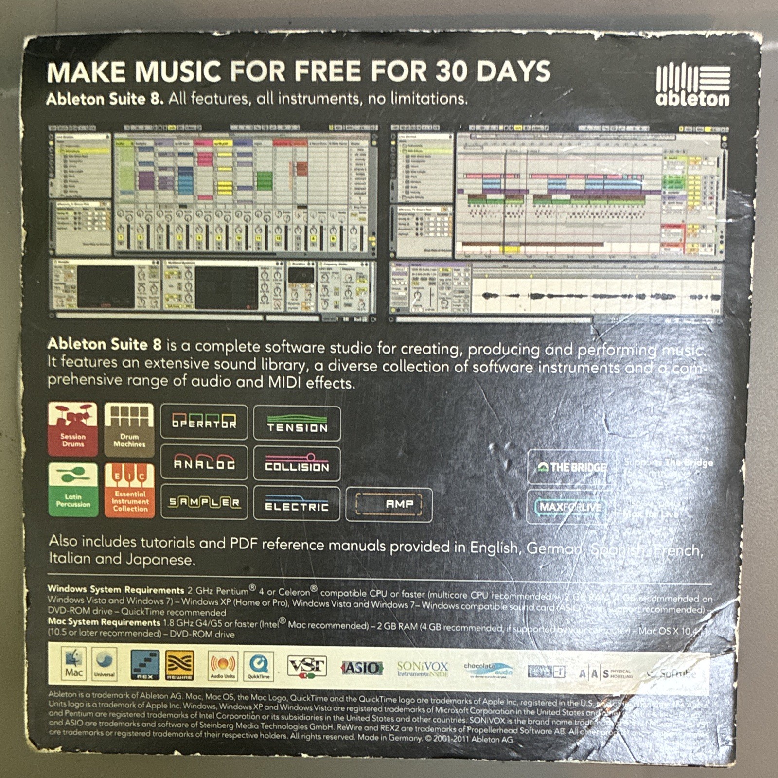 Ableton Suite 8 DAW/Multitrack Trial DVD for Windows & Mac, Multilanguage