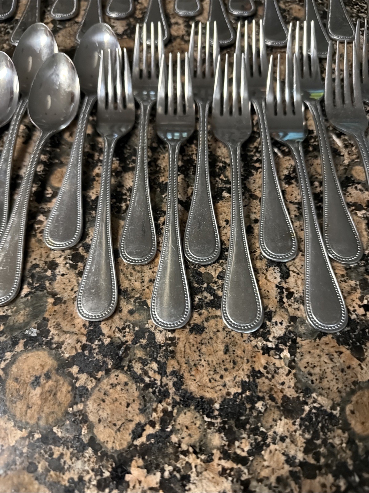39 pc set EKCO Eterna Regal Coventry Stainless Flatware Set Beaded Edge Japan