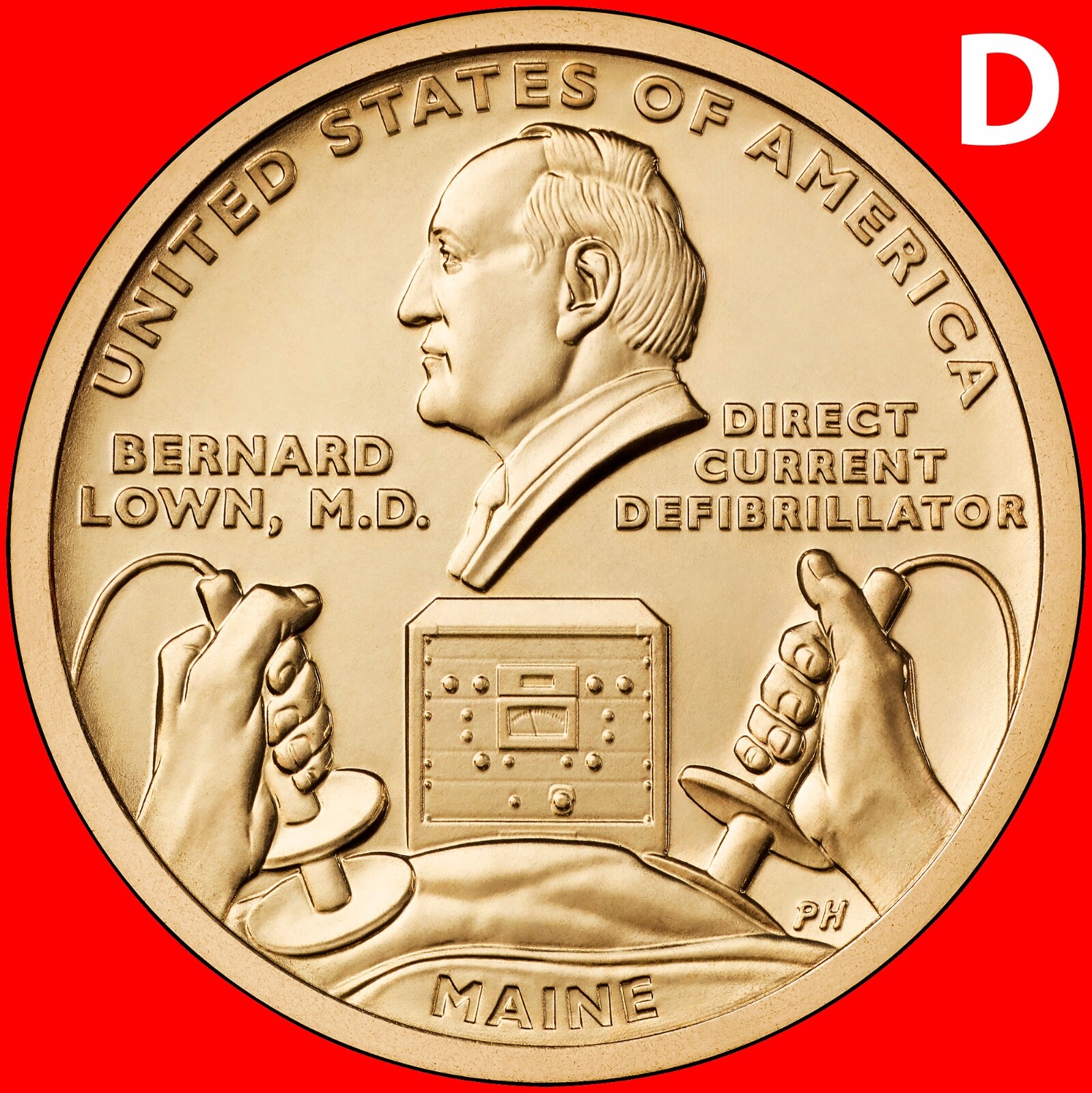 2024 D MAINE (ME) DR. BERNARD LOWN INNOVATION UNCIRCULATED DOLLAR COIN FROM ROLL