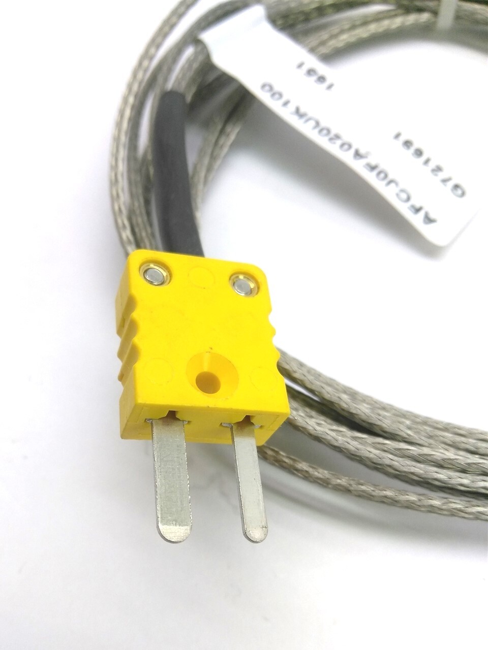 Watlow AFCJ0FA020UK100 MI Thermocouple, Type K, 100", Mini Plug, Probe 2"