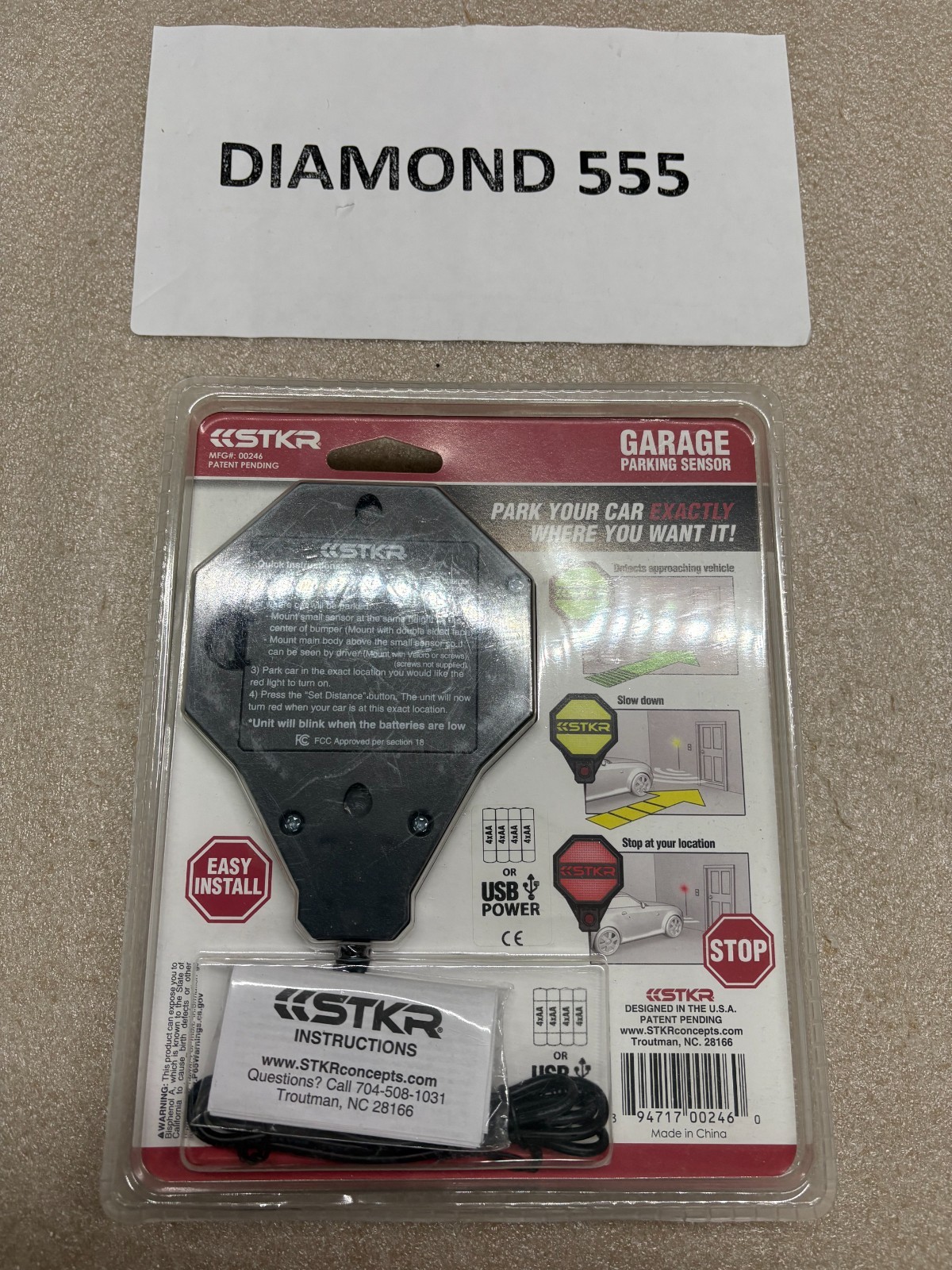 STKR Concepts Adjustable Garage Parking Sensor Aid - Dark Gray (00-246) | 2460