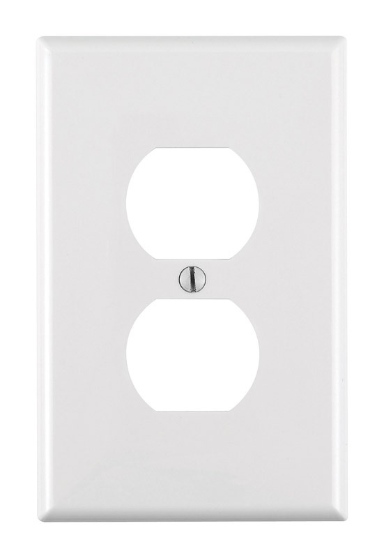 Leviton White 1 gang Nylon Duplex Outlet Wall Plate  (Pack of 20)