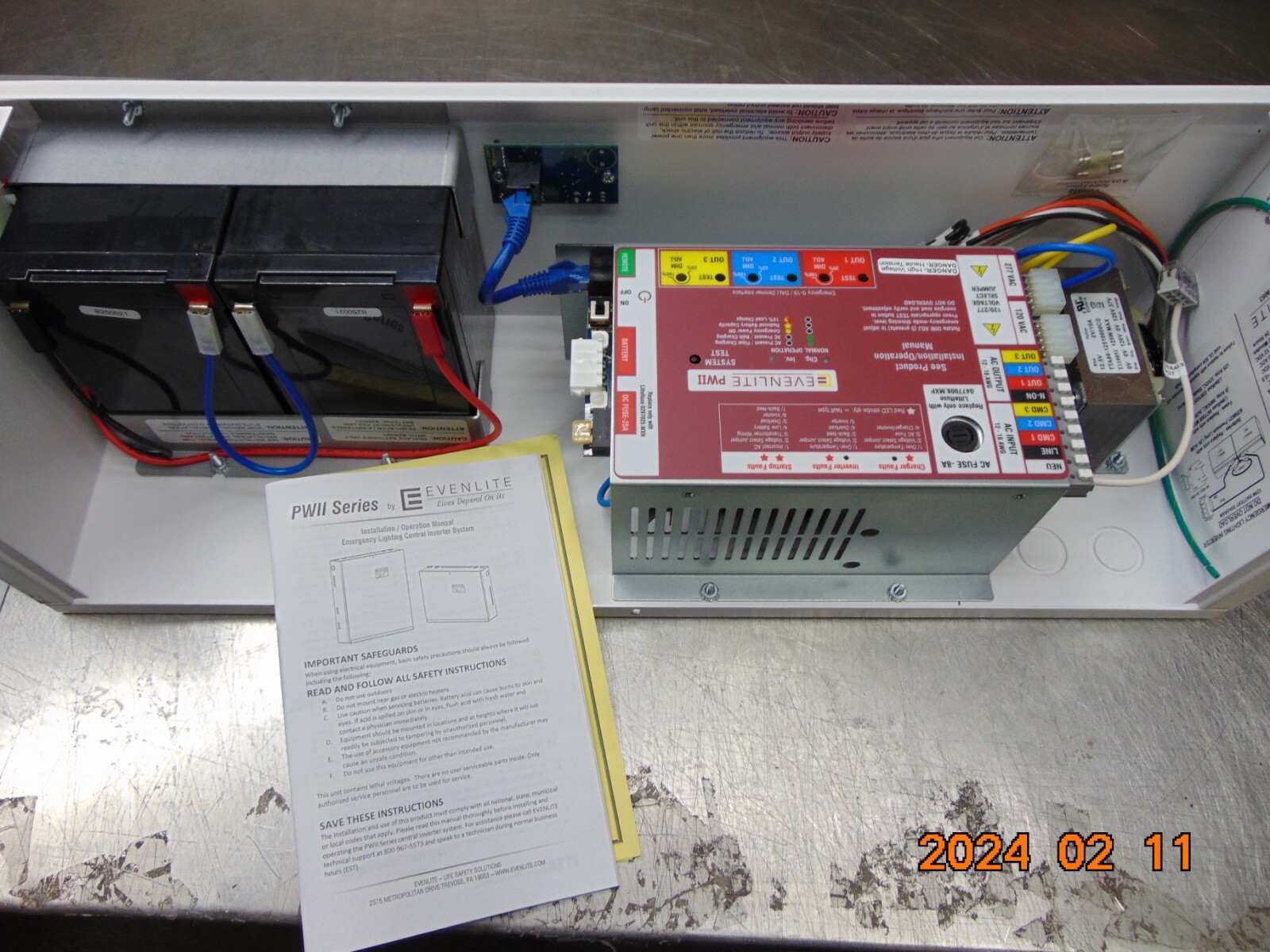 NEW Evenlite PWII-12-LC-TB EMERGENCY LIGHTING INVERTER 125W DIMMABLE