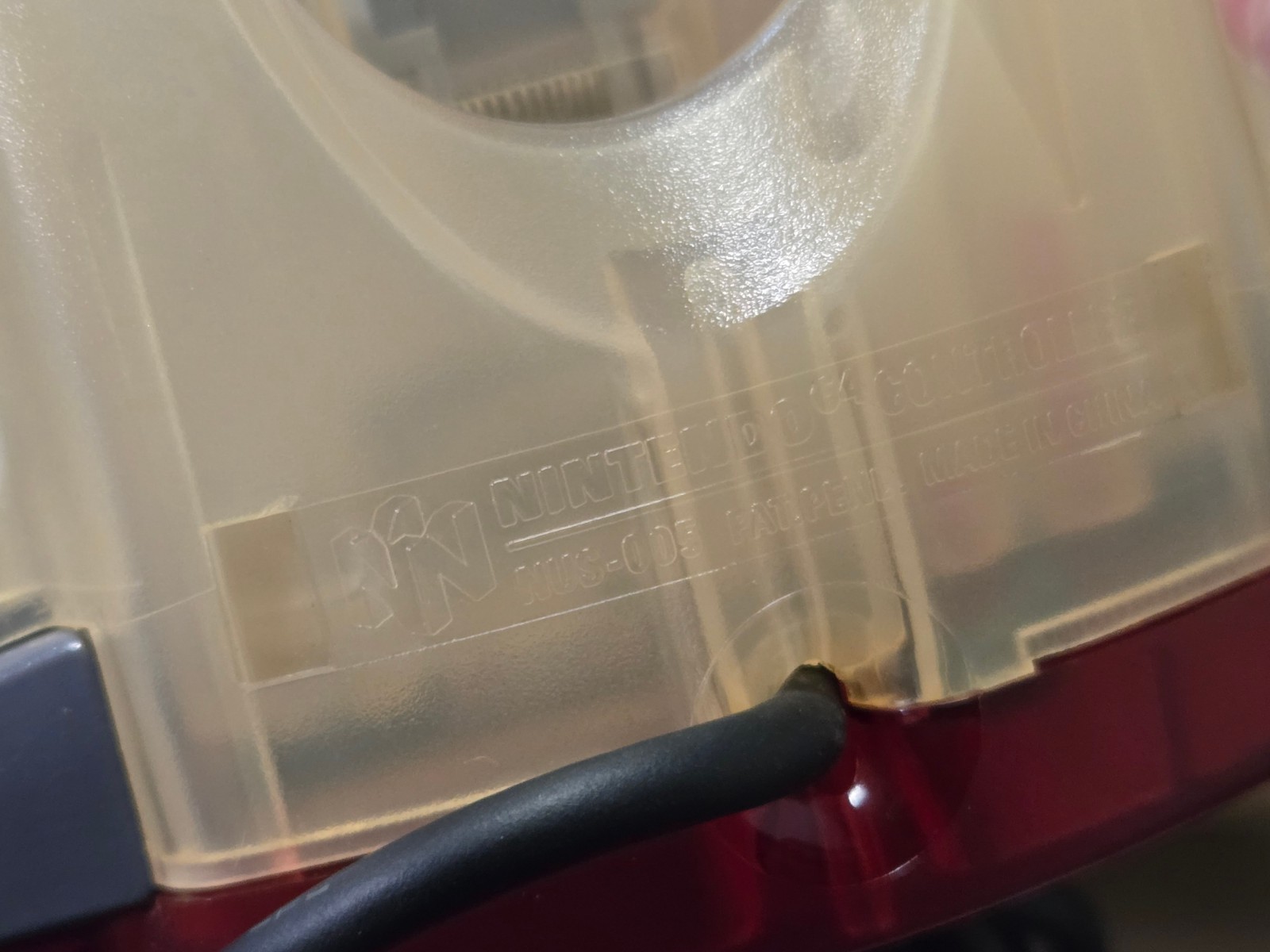 Official Nintendo 64 WATERMELON RED / CLEAR Back Controller OEM N64 NUS-005