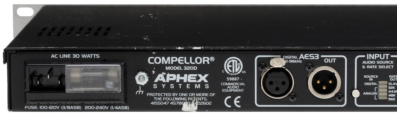 Aphex 320D Compellor AES/EBU Digital Audio Compressor AGC Automatic Leveler 320