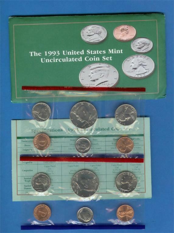 1993 P and D Mint Set - Envelope/COA - Complete