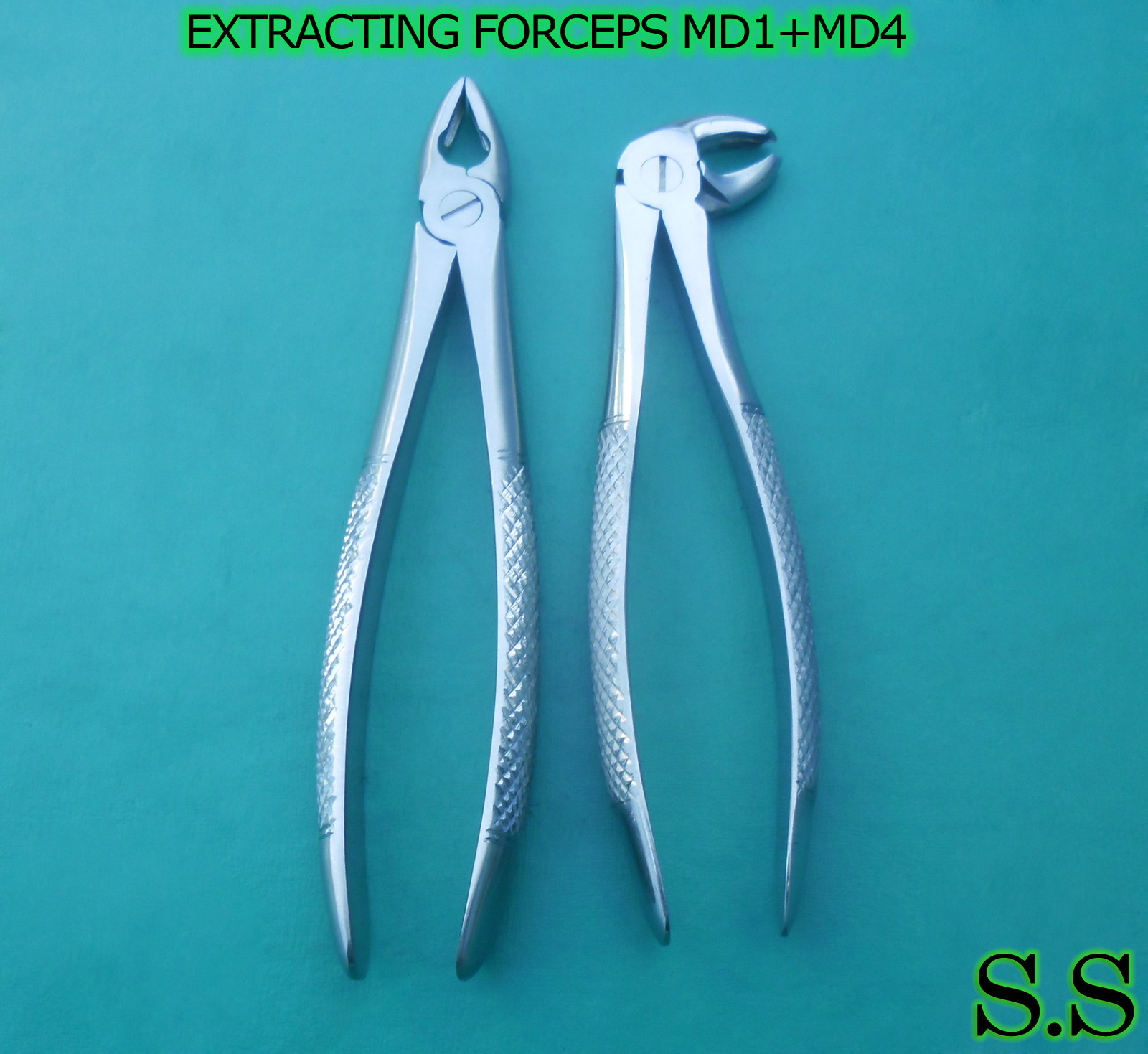 2 O.R GRADE DENTAL EXTRACTING UPPER & LOWER MOLARS PREMOLARS FORCEPS #MD1 +#MD4