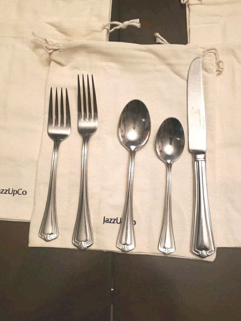 Lot Of 7 ZazzUpCo Flatware (Silerware) Cloth Bags Each Bag Holds 5 Pieces