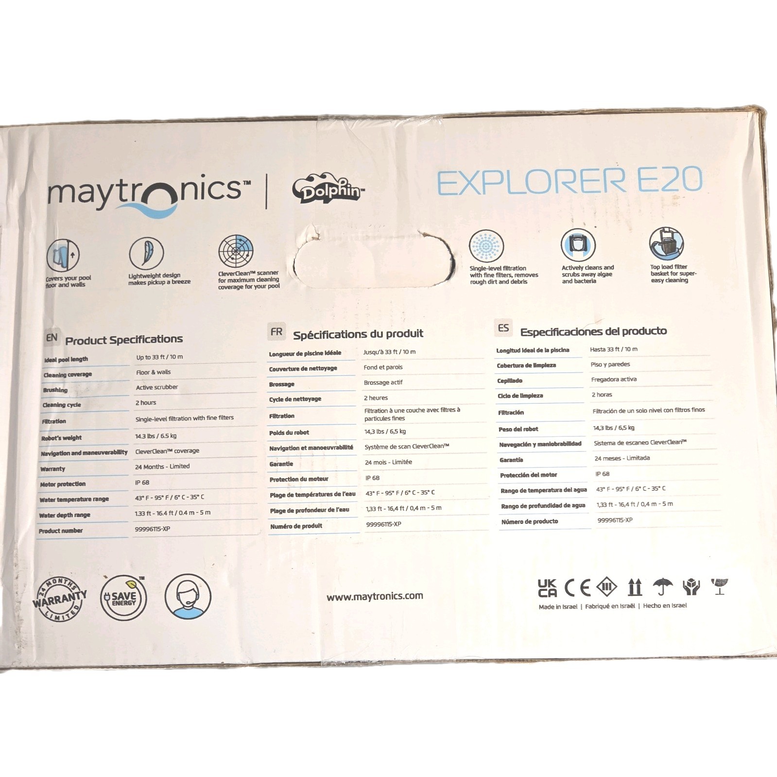 Dolphin Explorer E20 Robotic Pool Cleaner - 99996148XP