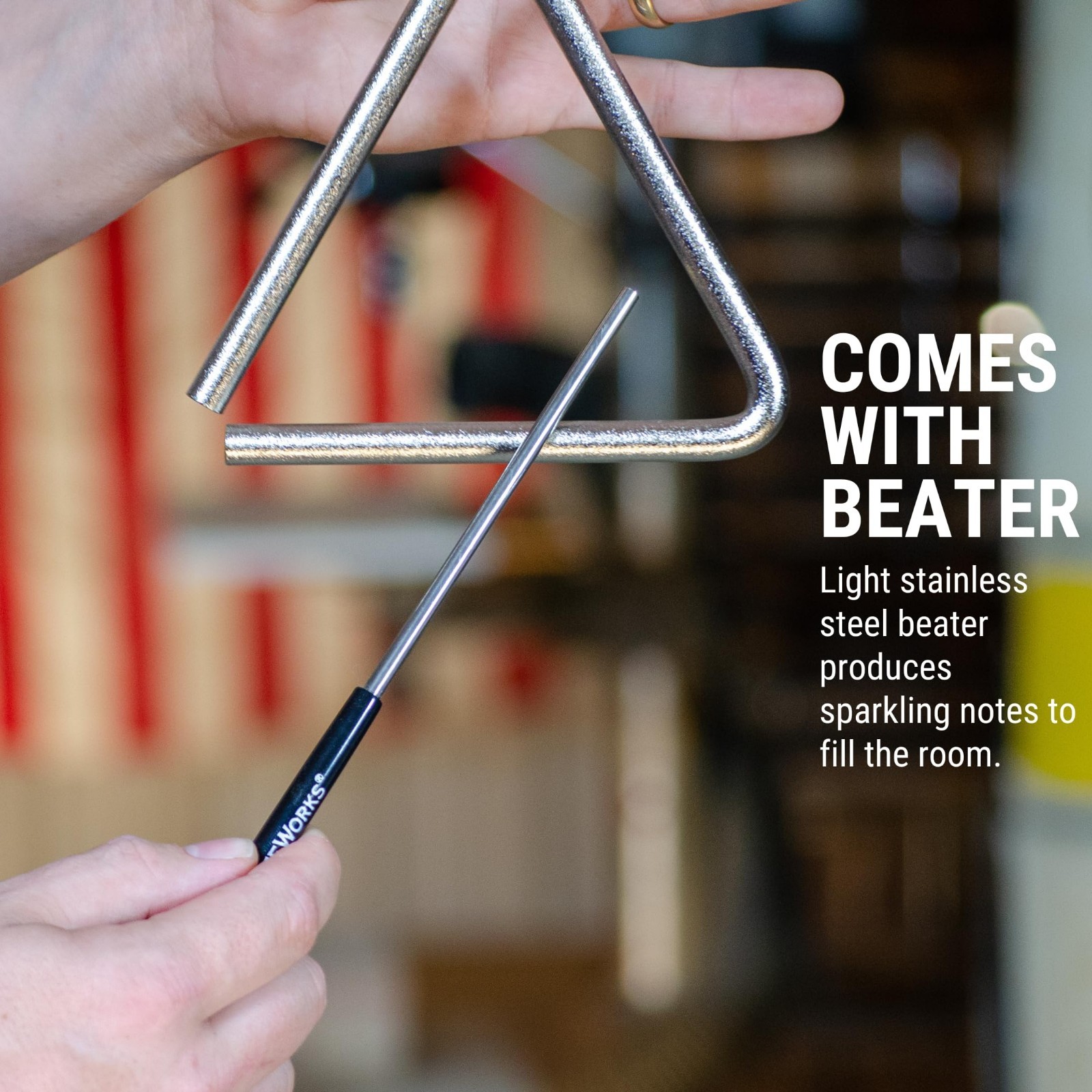 5" Triangle Percussion Chime - Professional Studio-Grade Instrument with Beater