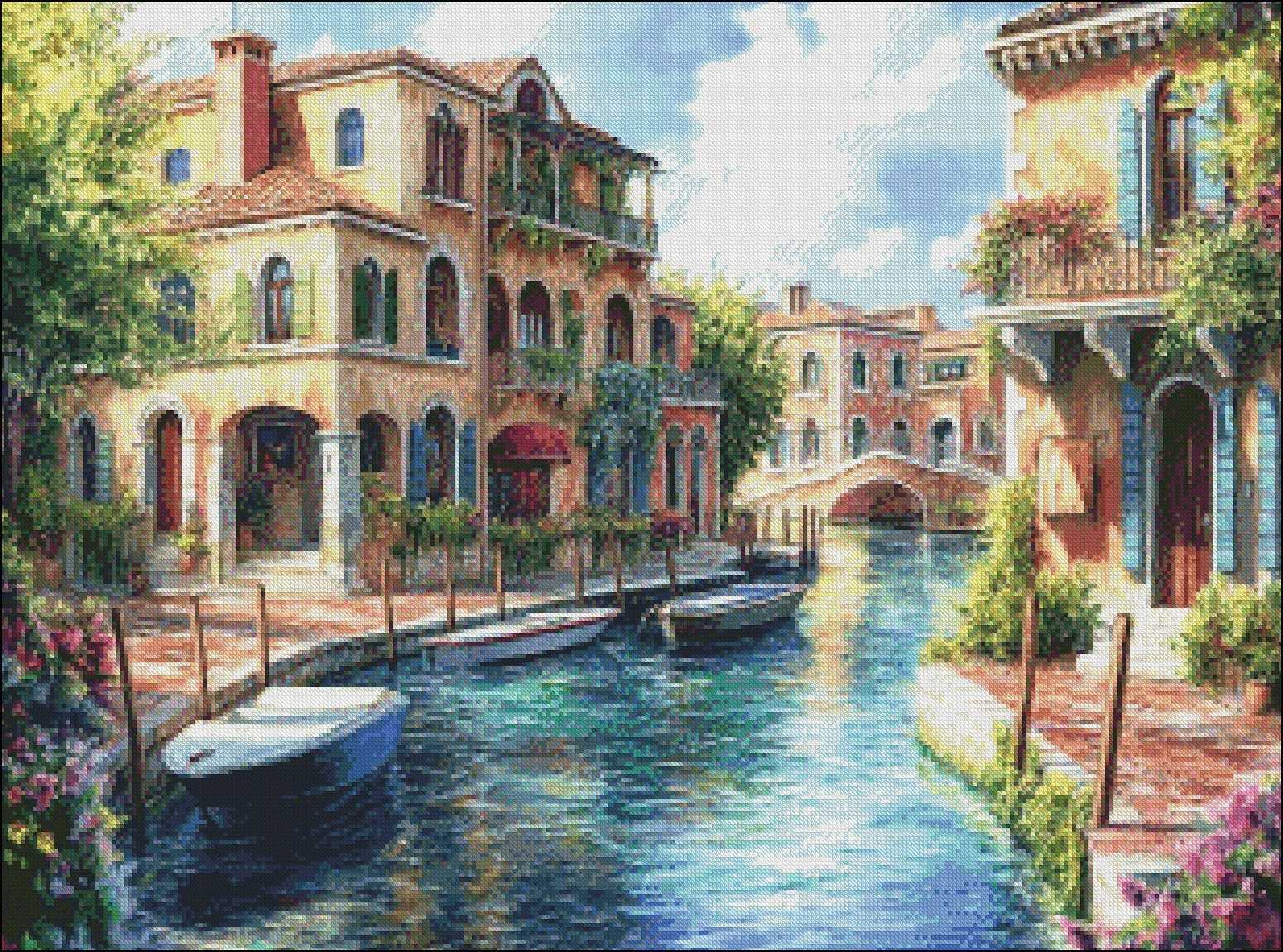 Apartments on the Canal DIY Chart Counted Cross Stitch Patterns Needlework DMC