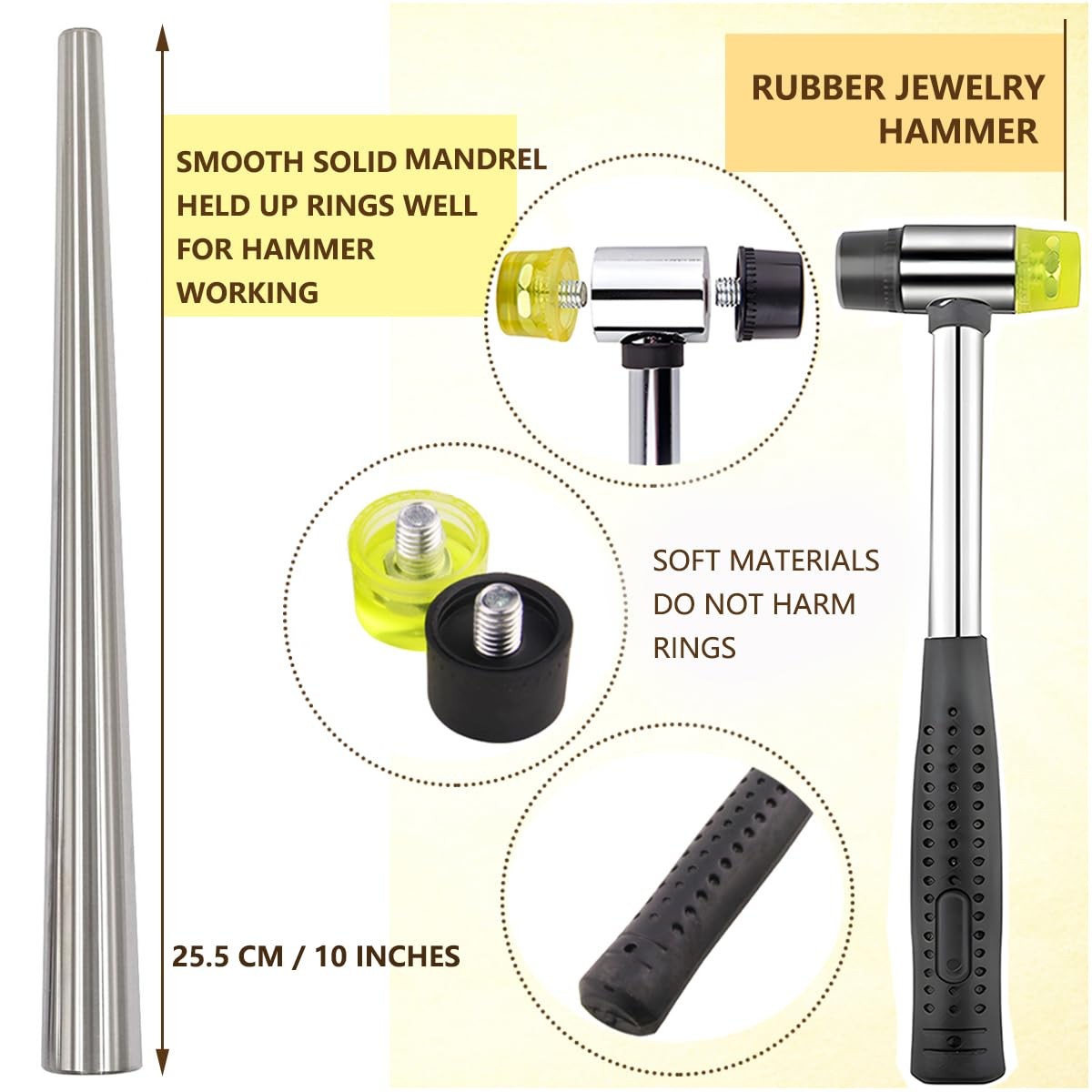 Ring Sizer Measuring Tool Kit Hammer for Ring Making