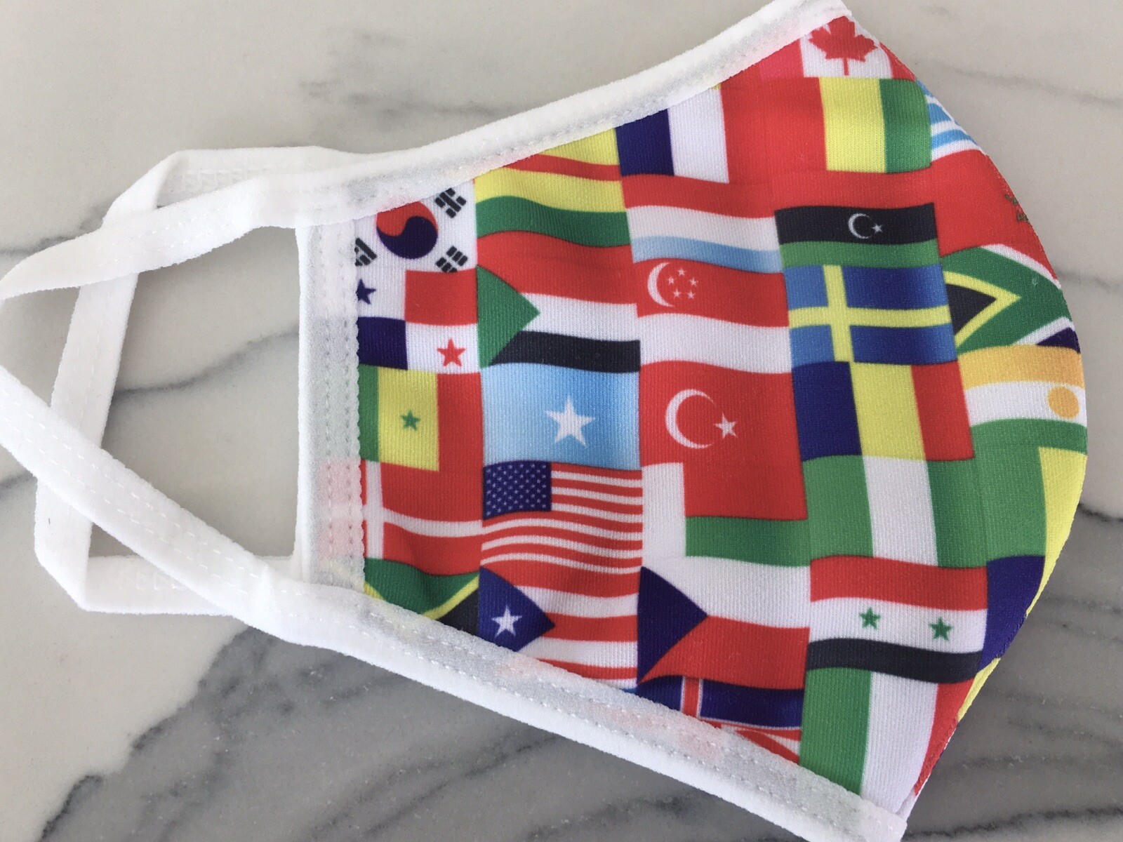 2 Pack Wonderful World Flags Fashion Face Mask Adult Unisex, Washable!