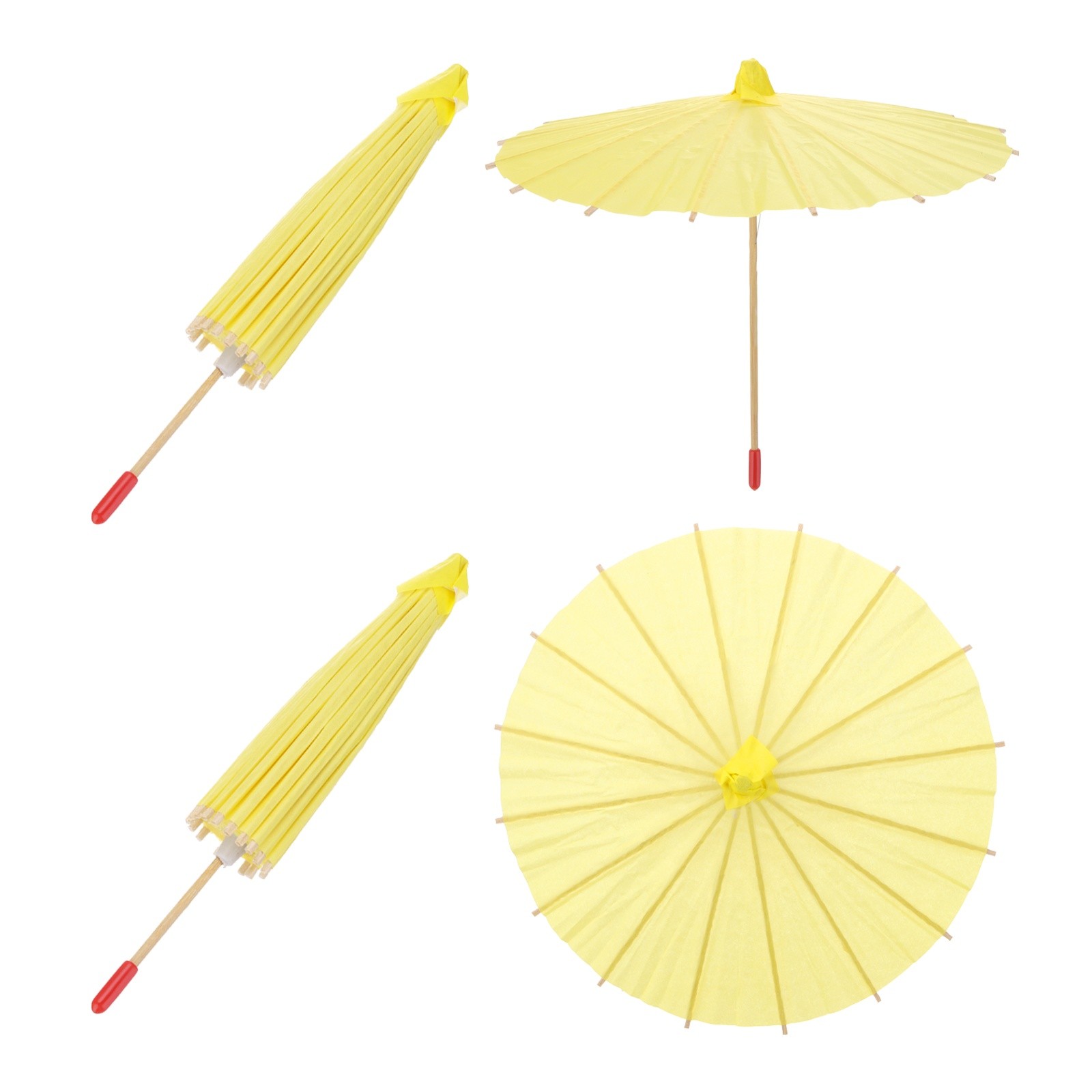 2 Pcs Paper Umbrellas ,8" Paper Parasol Umbrella for Craft,Yellow